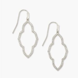 Abbie Silver Small Open Frame Earrings Kendra Scott